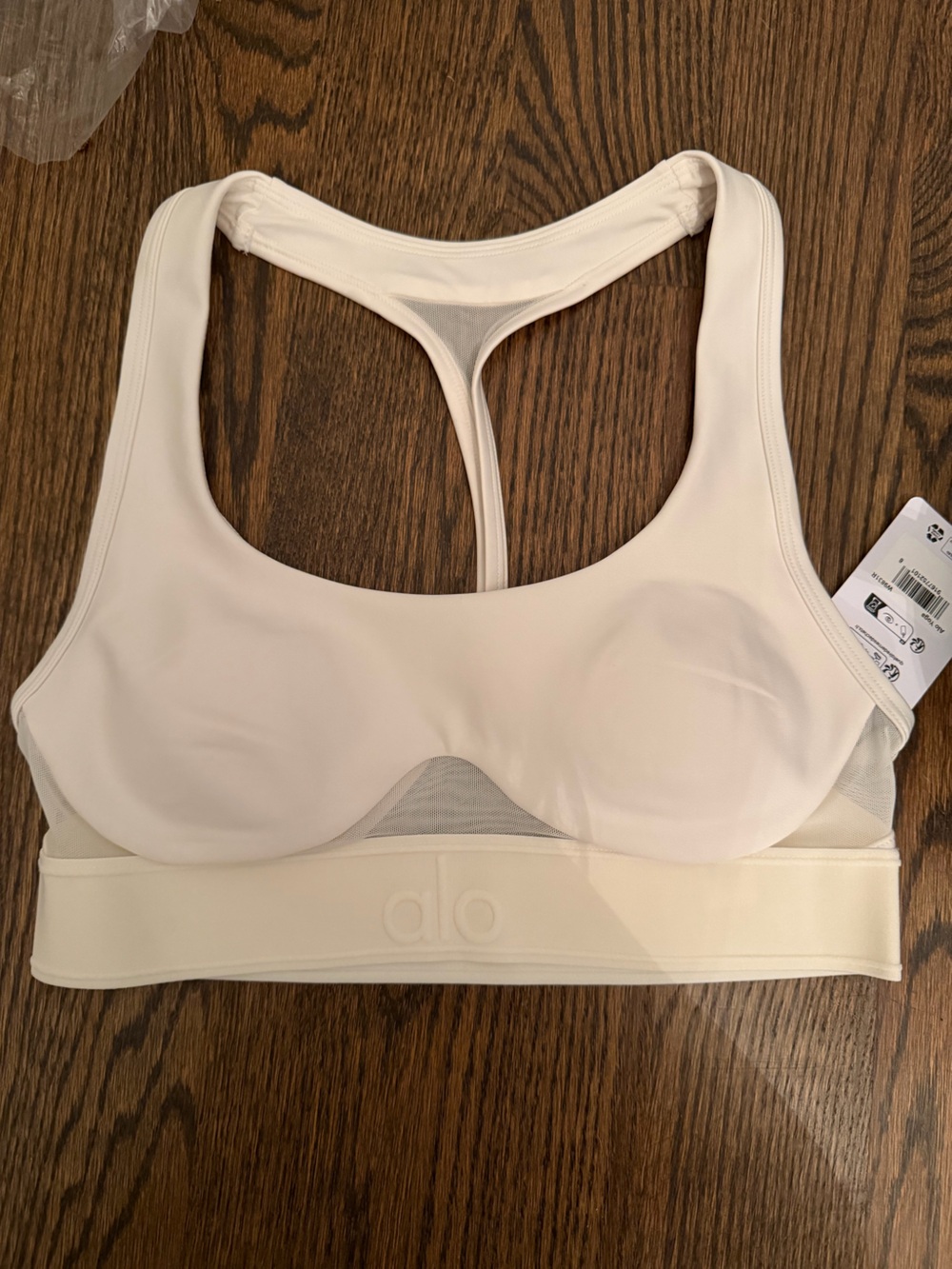 ALO Yoga Cream Seamless Racerback Sports Bra
